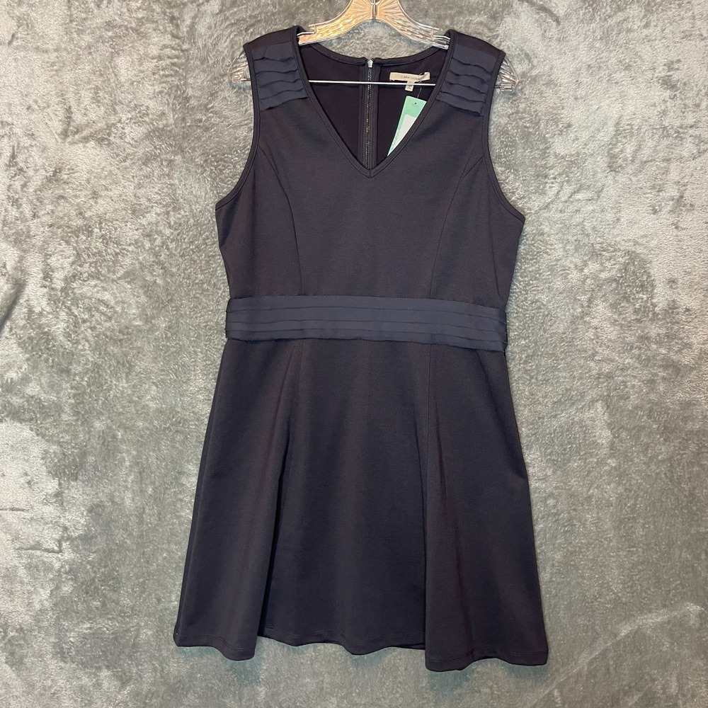 41 Hawthorn Women Fit Flare Knit Dress L Classic Preppy Minimalist Structured